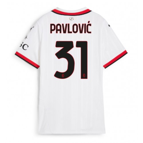 Fotballdrakt Dame AC Milan Strahinja Pavlovic #31 Bortedrakt 2024-25 Kortermet